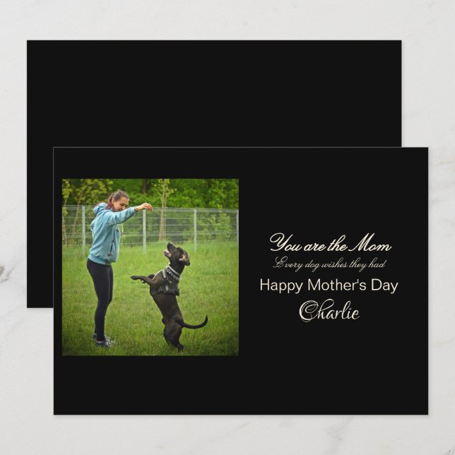 personalized best dog mom greeting card (Front/Back)
