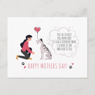 Personalized Best Dog Mom Mothers Day Holiday Postcard