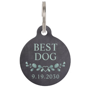 Personalized Best Dog Rustic Pet Wedding  Tag