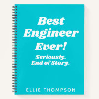 Personalized Best Engineer Ever Typography in Teal