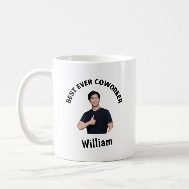 Personalized Best Ever Coworker | Photo Coffee Mug (Left)
