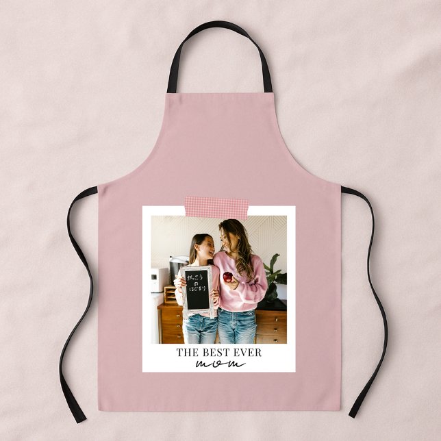 Personalized Best Ever Mom Photo | Pink Apron (Creator Uploaded)