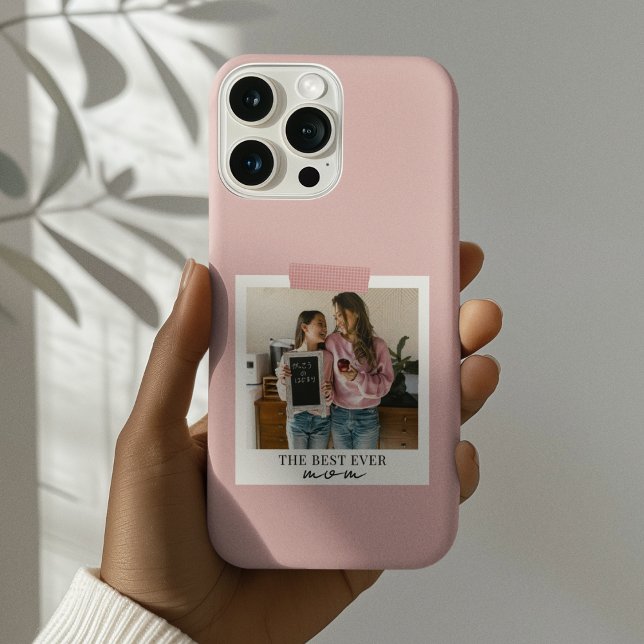 Personalized Best Ever Mom Photo Pink Case-Mate iPhone Case (Creator Uploaded)