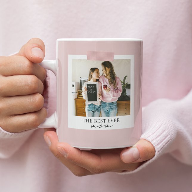 Personalized Best Ever Mom Photo | Pink Coffee Mug (Creator Uploaded)