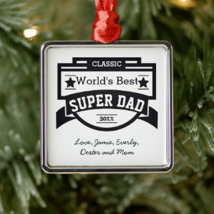 Personalized Best Father Award Ornaments