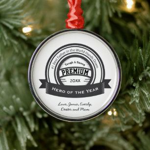 Personalized Best Father Award Ornaments