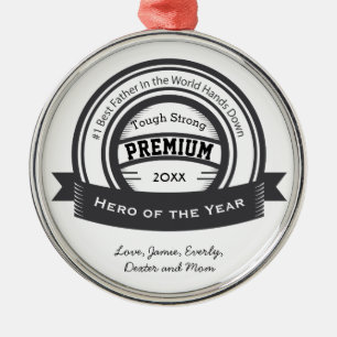 Personalized Best Father Award Ornaments