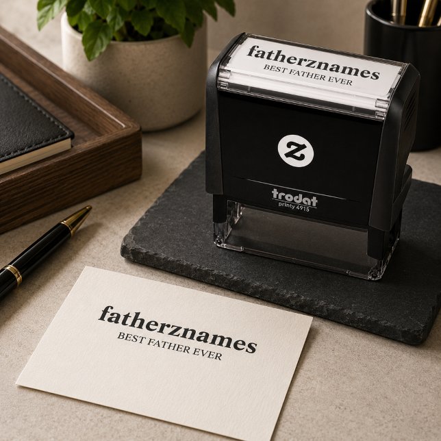 Personalized Best Father Ever Name Self-i Self-inking Stamp (Creator Uploaded)