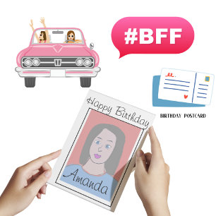Personalized Best Friend Avatar Birthday  Postcard