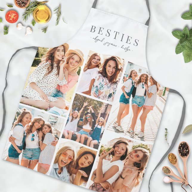 Personalized Best Friend BFF Photo Collage Apron (Personalized Best Friend BFF Photo Collage Apron)