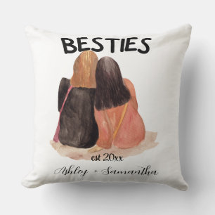 Personalized best friend est friendship  throw pillow