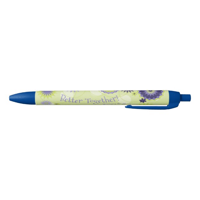 Personalized Best Friend Floral Pretty Green Blue Ink Pen (Bottom)