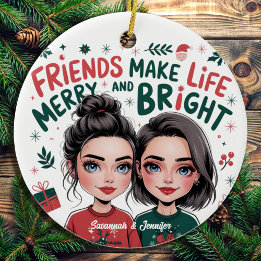 Personalized Best Friend - Friends Keepsake Ceramic Ornament