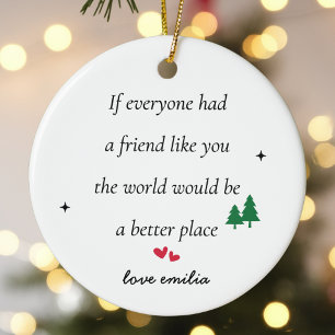 Personalized Best Friend Gift Ceramic Ornament