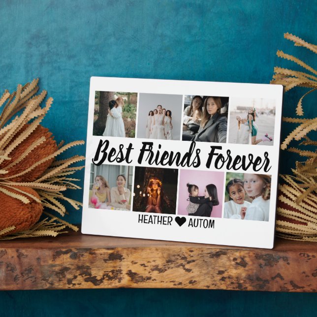 Personalized Best Friend Gift Photo Grid Collage Plaque (Side)