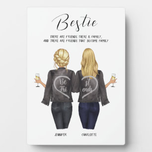Personalized Best Friend Portrait - Besties Plaque