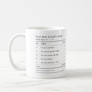Personalized Best friend Receipt mug