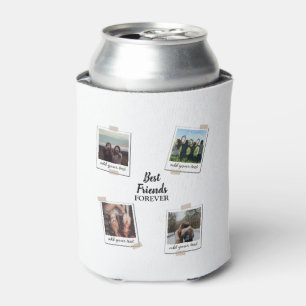 Personalized Best Friends 4 Photo Custom Collage Can Cooler