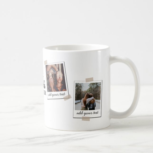 Personalized Best Friends 4 Photo Custom Collage Coffee Mug (Right)