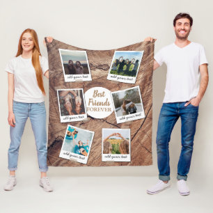 Personalized Best Friends 6 Photo Custom Collage Fleece Blanket