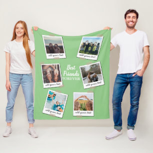 Personalized Best Friends 6 Photo Custom Collage Fleece Blanket