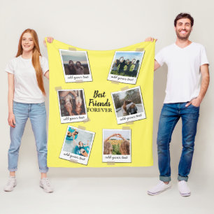 Personalized Best Friends 6 Photo Custom Collage Fleece Blanket