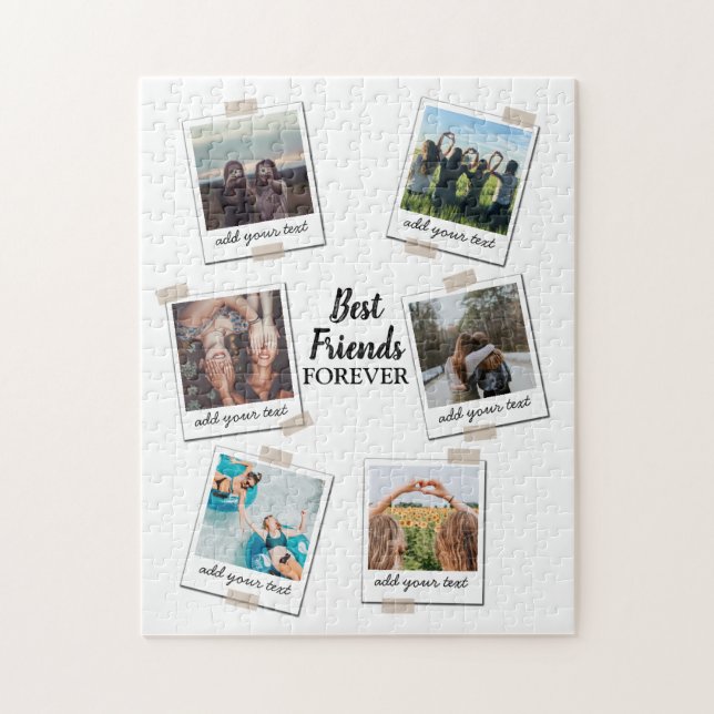 Personalized Best Friends 6 Photo Custom Collage Jigsaw Puzzle (Vertical)