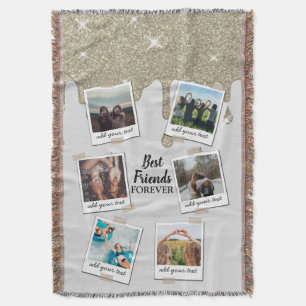 Personalized Best Friends 6 Photo Custom Collage Throw Blanket