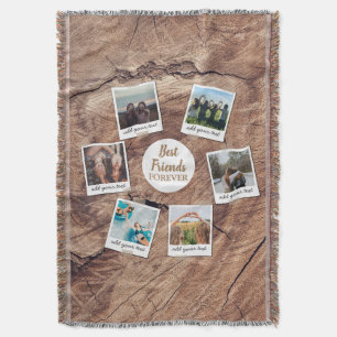 Personalized Best Friends 6 Photo Custom Collage Throw Blanket