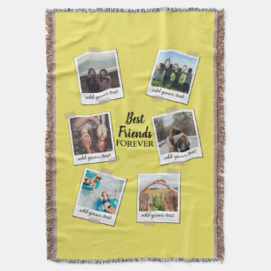 Personalized Best Friends 6 Photo Custom Collage Throw Blanket