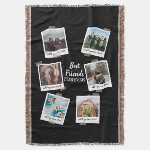 Personalized Best Friends 6 Photo Custom Collage Throw Blanket