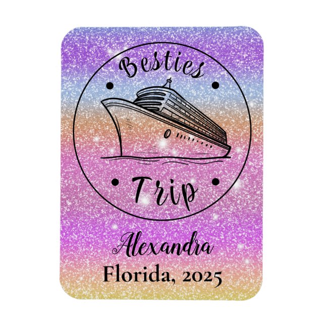 Personalized Best Friends Cruise Cabin Magnet (Vertical)