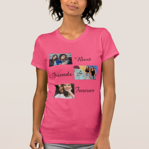 Personalized Best Friends Forever 3 Photo Collage T-Shirt