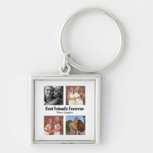 Personalized Best friends forever 4 photo collage Keychain