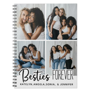 Personalized Best Friends Forever 4 Photo Collage Notebook