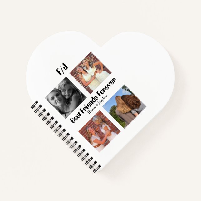 Personalized Best friends forever 4 photo collage Notebook (Front)