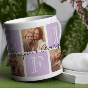 Personalized Best Friends Forever 7 Photo Collage Coffee Mug