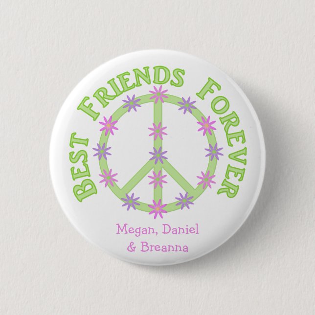 Personalized Best Friends Forever Button (Front)