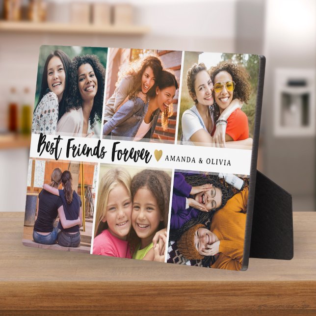 Personalized Best Friends Forever Name 6 Collage Plaque (Creator Uploaded)