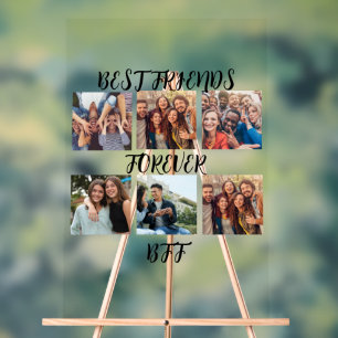 Personalized "Best Friends Forever" Photo Template Acrylic Sign