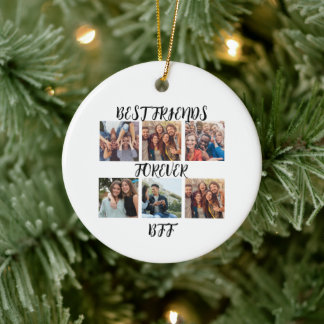 Personalized "Best Friends Forever" Photo Template Ceramic Ornament