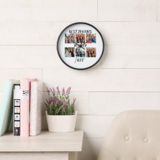 Personalized "Best Friends Forever" Photo Template Clock