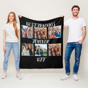Personalized "Best Friends Forever" Photo Template Fleece Blanket