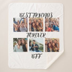 Personalized "Best Friends Forever" Photo Template Sherpa Blanket