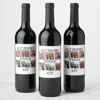 Personalized "Best Friends Forever" Photo Template Wine Label
