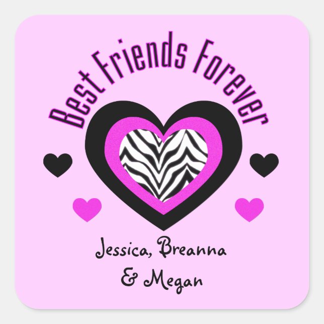 Personalized: Best Friends Forever Stickers (Front)