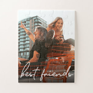 Personalized Best Friends Script Photo Jigsaw Puzzle