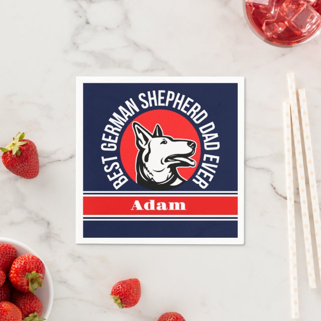 Personalized Best German Shepherd Dad Ever Napkin (Insitu)