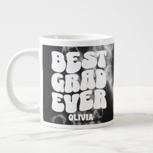 Personalized Best Grad Ever Black Tie Dye Large Coffee Mug