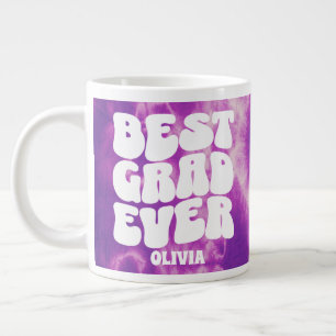 Personalized Best Grad Ever Purple Tie Dye  Large Coffee Mug